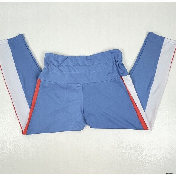 NWT BSP Better Sports Performance Crop Leggings Breathable Blue/White/Orange Lge - Picture 9 of 13